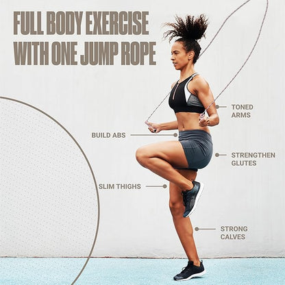 Sportbit Elite Beaded Jump Rope - Adjustable Speed Rope for Fitness, CrossFit, Boxing - Tangle-Free, Lightweight