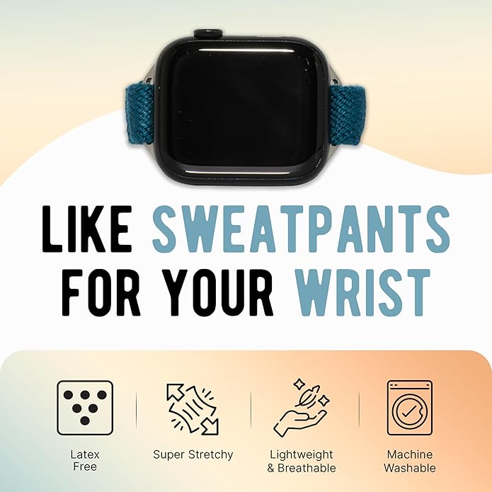 Braxley Bands - Organic Cotton Watch Bands For Women and Men, Compatible With All Apple Watch Sizes and Series - Washable, Sweat-Absorbent, Breathable Fit, Elastic Smart Watch Bands