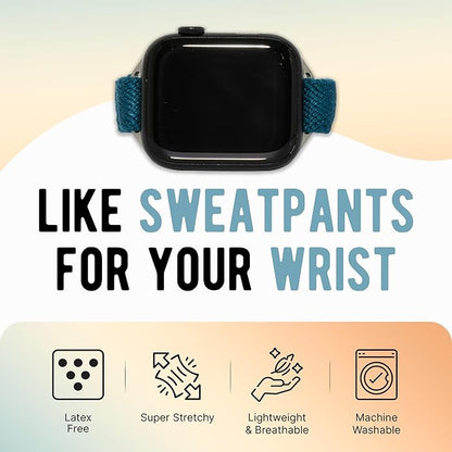 Braxley Bands - Organic Cotton Watch Bands For Women and Men, Compatible With All Apple Watch Sizes and Series - Washable, Sweat-Absorbent, Breathable Fit, Elastic Smart Watch Bands