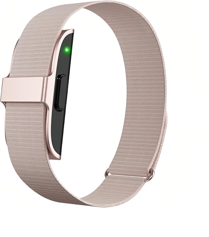 Smart Health Wristband, Screenless Smart Bracelet, Pedometer, Wearable Activity and Fitness Tracker, Free App, IP68 Waterproof (Rose Gold)