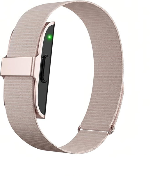 Smart Health Wristband, Screenless Smart Bracelet, Pedometer, Wearable Activity and Fitness Tracker, Free App, IP68 Waterproof (Rose Gold)