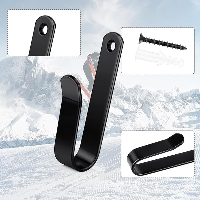 Snowboard Wall Mount Clips, Horizontal Snowboard Rack Display Stand, Snowboard Wall Mount Clips for Surfboards Skateboards Skis Home Garage