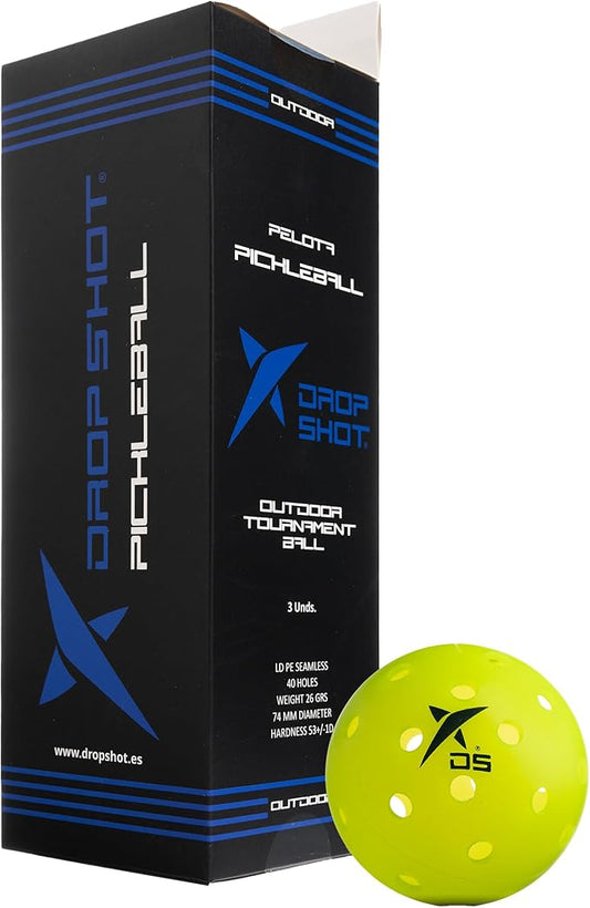 DROP SHOT Pickleball Balls – Outdoor Pickleball Balls Pack of 3 Tournament – Pickleball (USAPA)
