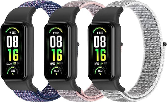 YCHDDER Solo Loop Nylon Bands Compatible with Amazfit Band 7 Straps,Soft Breathable Comfortable Adjustable Colorful Sports Replacement Wristband for Amazfit Band 7 for Men Women