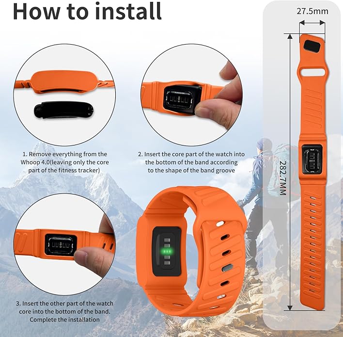 Silicone Sport Band Compatible with Whoop 4.0 Band for Men Women,Soft Comfort Durable Replacement Wristbands for Whoop 5.0 Silicone Bands