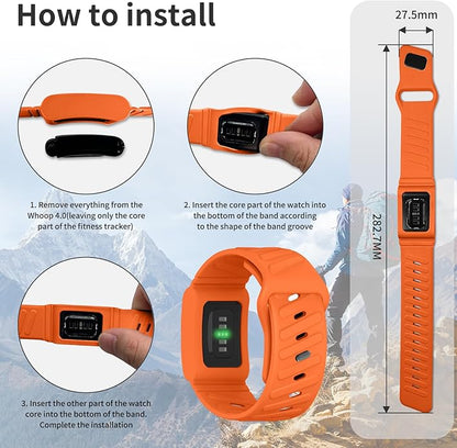 Silicone Sport Band Compatible with Whoop 4.0 Band for Men Women,Soft Comfort Durable Replacement Wristbands for Whoop 5.0 Silicone Bands