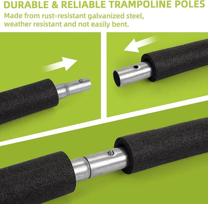 Trampoline Poles Replacement for Skywalker Or Jumpzylla,Galvanized Trampoline Enclosure Pole for Skywalker or Jumpzylla,Replace Parts#4201 4202 4135 OR for Jumpzylla 8ft 10ft&12ft 14ft