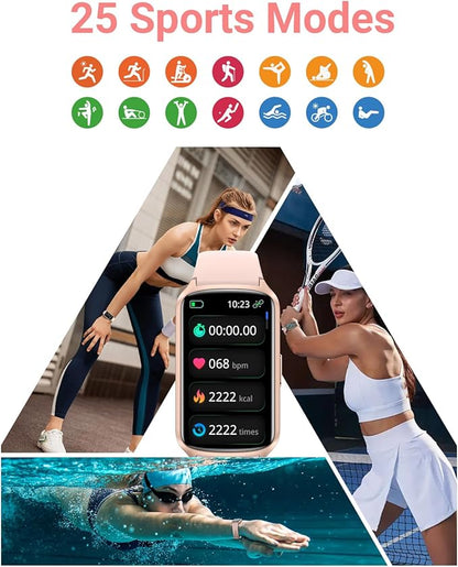 Health Fitness Tracker with 24/7 Heart Rate, Blood Oxygen, Blood Pressure, Sleep Tracker, 5ATM Waterproof Activity Trackers with Step Tracker, Pedometer (S & L Bands Included)