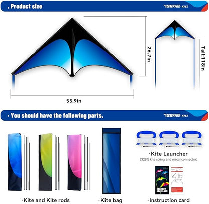 Delta Kite Three Set for Kids and Adults,Easy to Fly Adult Kites,Perfect Family Kite for Parks and Beach, Delta Kites for Fun Outdoor Activities