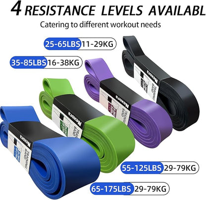 Nexora Resistance Bands Set,Workout Bands,Exercise Bands,Elastic Bands for Exercise,Stretch Bands for Physical Therapy,Strength Bands,Pull Up Assistance Bands, Heavy Duty Resistance Bands