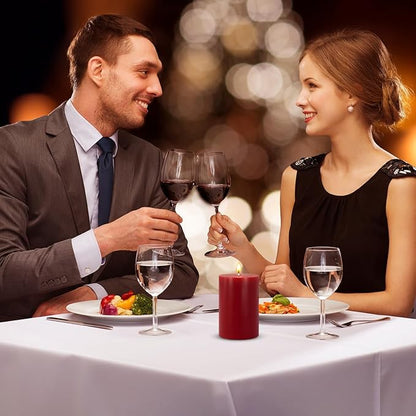 6 Packs Dripless Red Colored Pillar Candles, Unscented 2.75x4 Inch Burgundy Cylinder Wax Candles for Home Table Holiday Party Spa Decor Emergency Power Outage