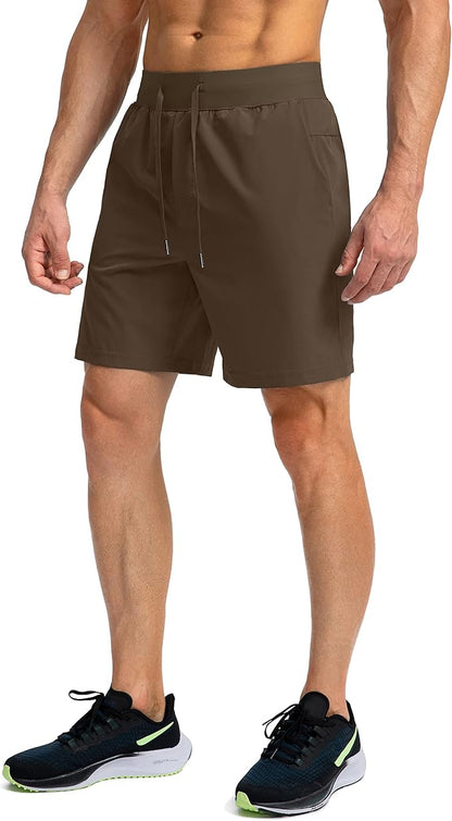 Men's Running Shorts with Zipper Pockets 9 Inch/ 7 Inch / 5 Inch Lightweight Quick Dry Gym Workout Athletic Shorts for Men