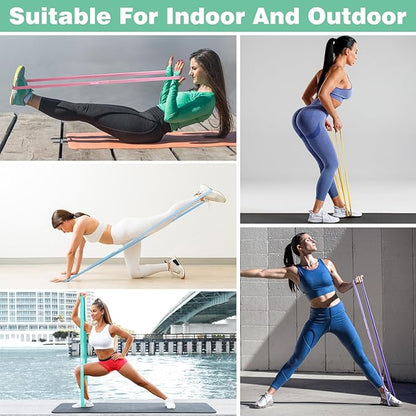 Resistance Bands, Pull Up Bands, Workout Bands for Exercise, Thick Heavy Resistance Band Set with Door Anchor, Elastic Bands for Body Stretching, Crossfit Training at Home/Gym Men & Women Women