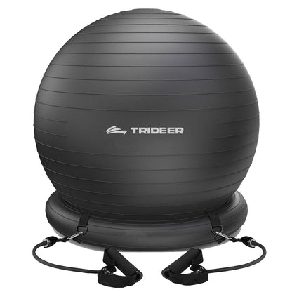 Trideer Exercise Ball Chair with Bands, Stability Ball for Office & Fitness