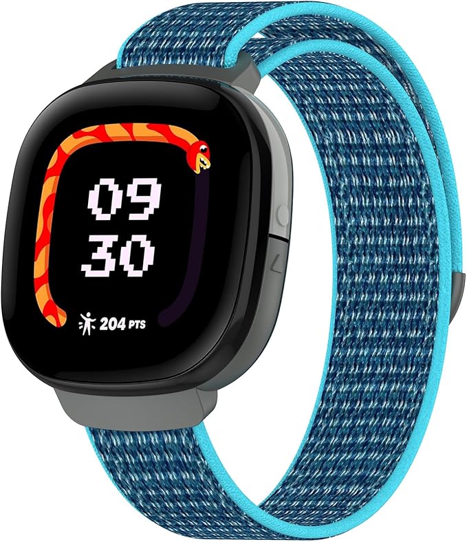 Compatible with Fitbit Ace LTE, Quick Release Nylon HOOK LOOP Replacement Sport Strap Accessory Fit for Fitbit Ace LTE Band, Blue