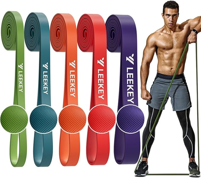LEEKEY Resistance Bands, Exercise Bands with Handles,Pull Up Assist Bands - Bands for Working Out,Band for Men and Women Fitness Training, Physical Therapy,Home Workouts