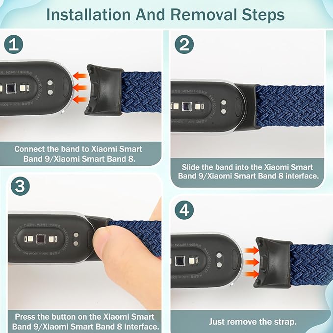 Braided Bands Compatible with Xiaomi Smart Band 10 9 8 Straps for Women Men