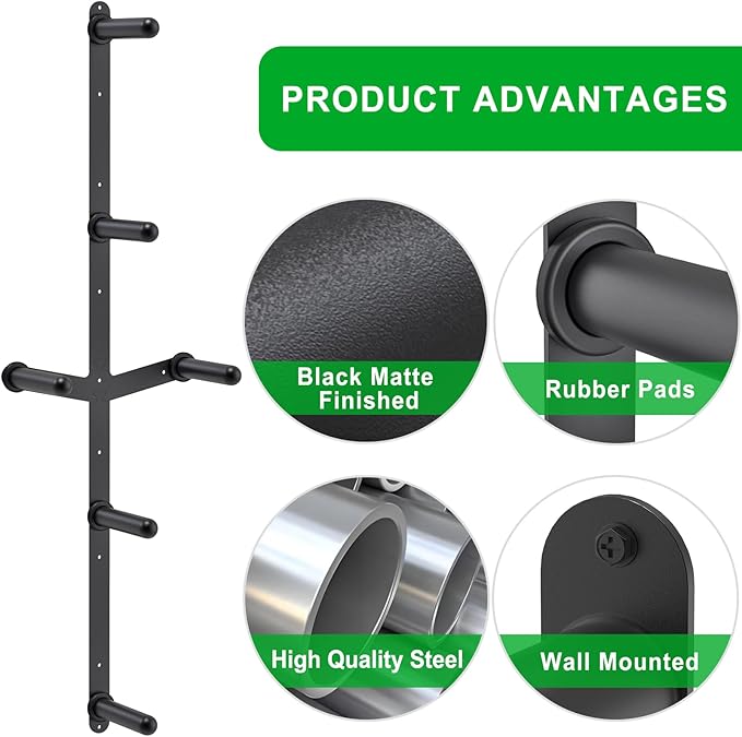 "Kipika Weight Plate Storage Rack - Wall Mounted Weight Plate Holder with Durable Steel Construction Organizer for Olympic Plates, 1000lb Capacity, Space-Saving for Home Gym"