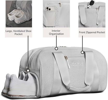 Vooray Burner Gym Duffel Bag, Gym Bag for Women and Men with Shoe Compartment, Weekender, Overnight & Travel Duffel for Sports and Workout