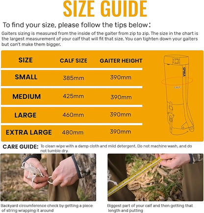 SPIKA Strike Snake Gaiters, Waterproof Snake Chaps for Hunting, Adjustable and Snake Resistent Leg Protective for Outdoors Hiking