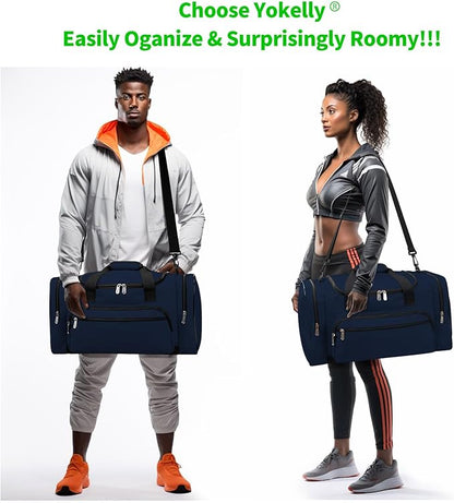 Sports Duffel Bag 22 Inch Travel Gym Duffle - Blue