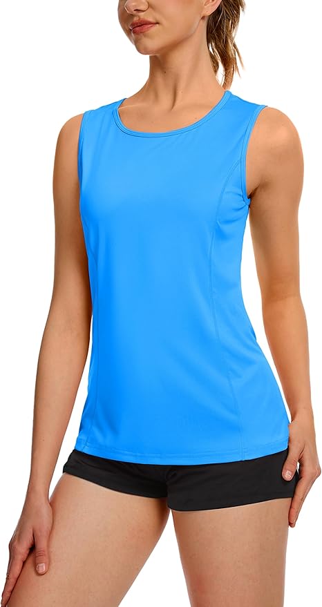 TACVASEN Women's UPF 80+ Workout Tank Top Sleeveless Quick Dry Sun Protection Hiking Athletic Gym Yoga Running Shirts