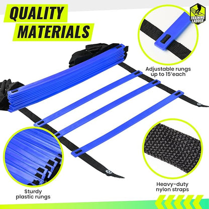 Teenitor Agility Ladder Speed Ladder Training Ladder for Soccer, Speed, Football Fitness Feet Training Carry Bag Agility Training Equipment 13 rungs, 23 feet