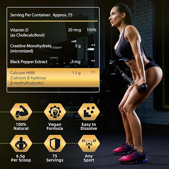 Micronized Creatine Monohydrate for Women and Men, Creatine Powder for Men-Women for Improve Performance and Strength, Support Muscle Growth and Workout Recovery, 6.5g per Servings, 75 Servings