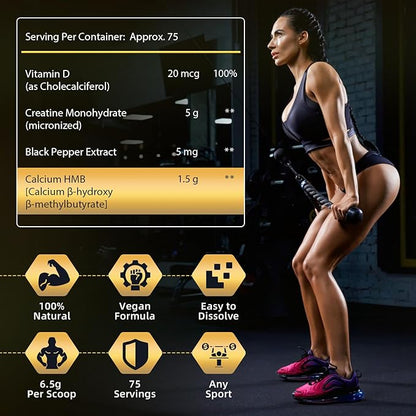 Micronized Creatine Monohydrate for Women and Men, Creatine Powder for Men-Women for Improve Performance and Strength, Support Muscle Growth and Workout Recovery, 6.5g per Servings, 75 Servings