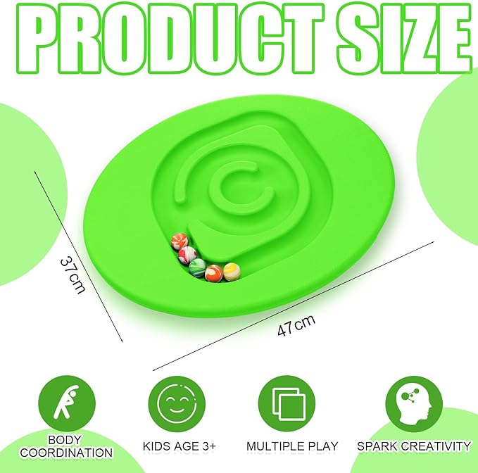 Maze Balance Board for Kids Plastic Wobble Rocker Balance Board with Mini Balls Load 170lb for Balancing Exercise Equipment Game Girls Boys Physical Therapy, 18.5 x 14.57 Inches