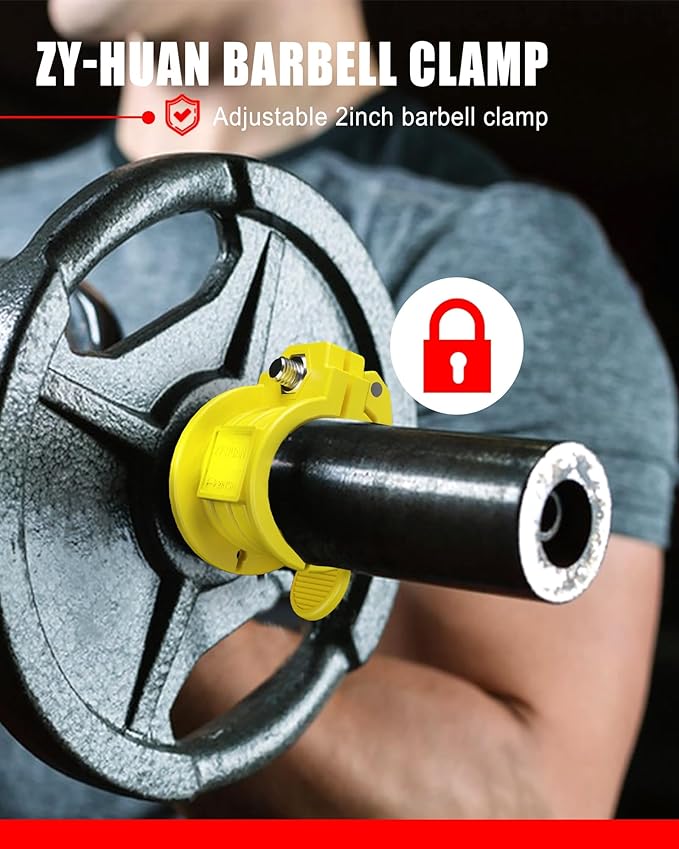 Olympic Barbell Clamps 2 inch Adjustable Barbell Clips Quick Release Pair of Locking Weight Clips for Bars