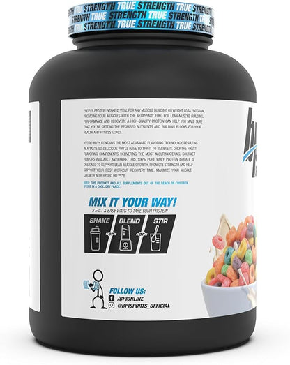 BPI Sports Hydro HD - 100% Hydrolyzed Whey Protein Powder - Muscle Growth, Recovery, 25g of Hydrolyzed Protein, Low Carb, Low Sugar, Fast Absorbing (68 Servings, Fruity Loopers)