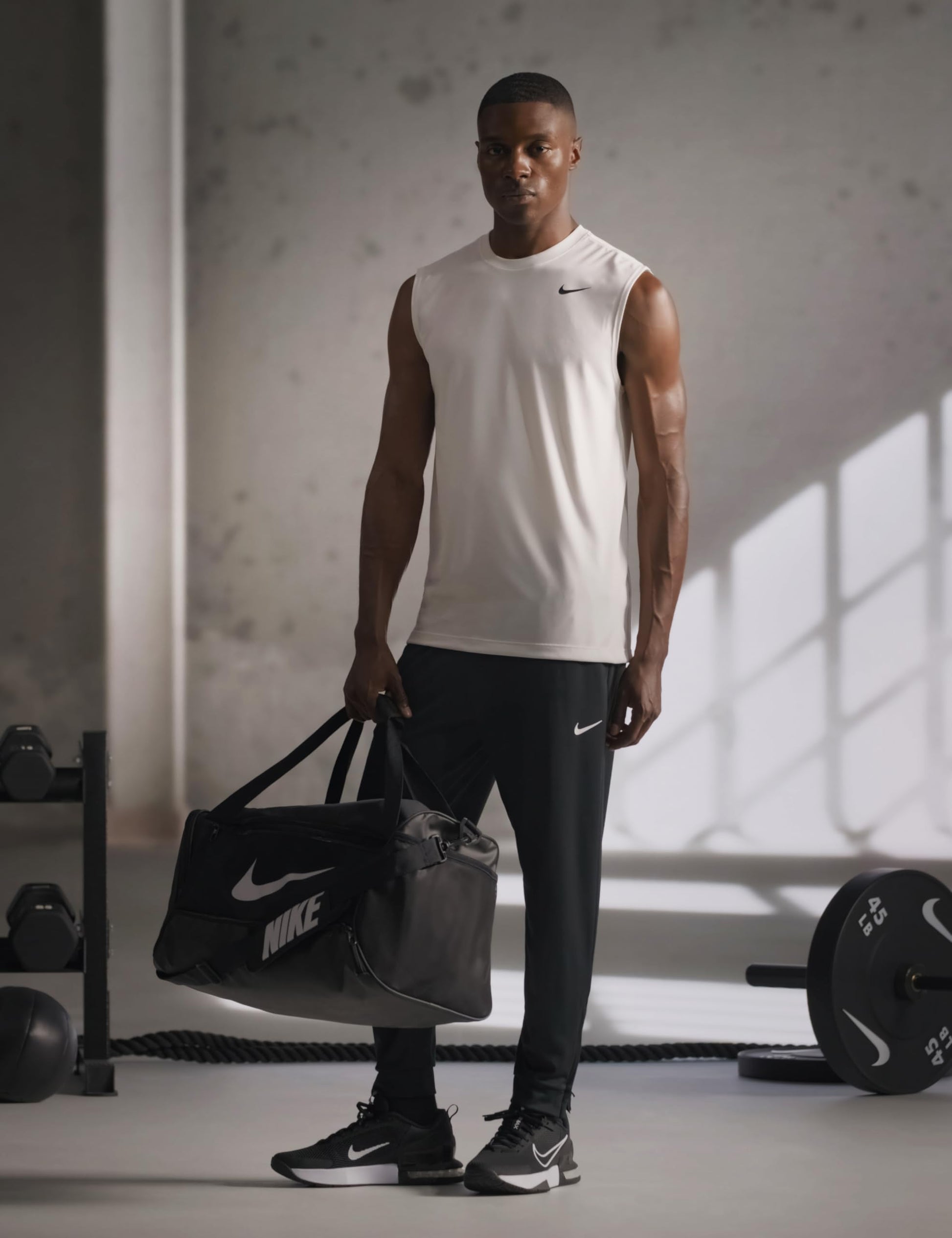 Nike Unisex Brasilia 9.5 Training Duffel Bag (Medium, 60L), Black/Black/White, MISC