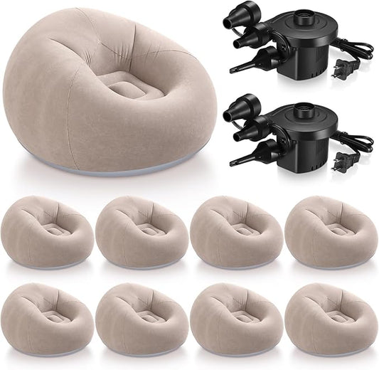 Realspring 9 Pcs Bean Bag Chairs for Adults Inflatable Chairs with Electric Air Pump,Blow up Couch