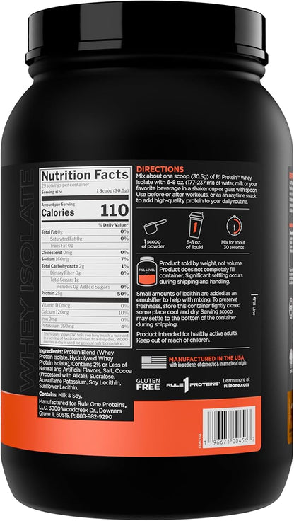 Rule 1 R1 Protein Whey Isolate - with 25g Protein & 6g BCAA Exclusively from Isolated & Hydrolyzed Sources for Workout Recovery (2 Pounds*, Salted Carmel)