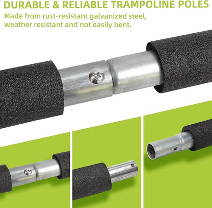 Trampoline Poles Replacement for Skywalker Or Jumpzylla,Galvanized Trampoline Enclosure Pole for Skywalker or Jumpzylla,Replace Parts#4201 4202 4135 OR for Jumpzylla 8ft 10ft&12ft 14ft