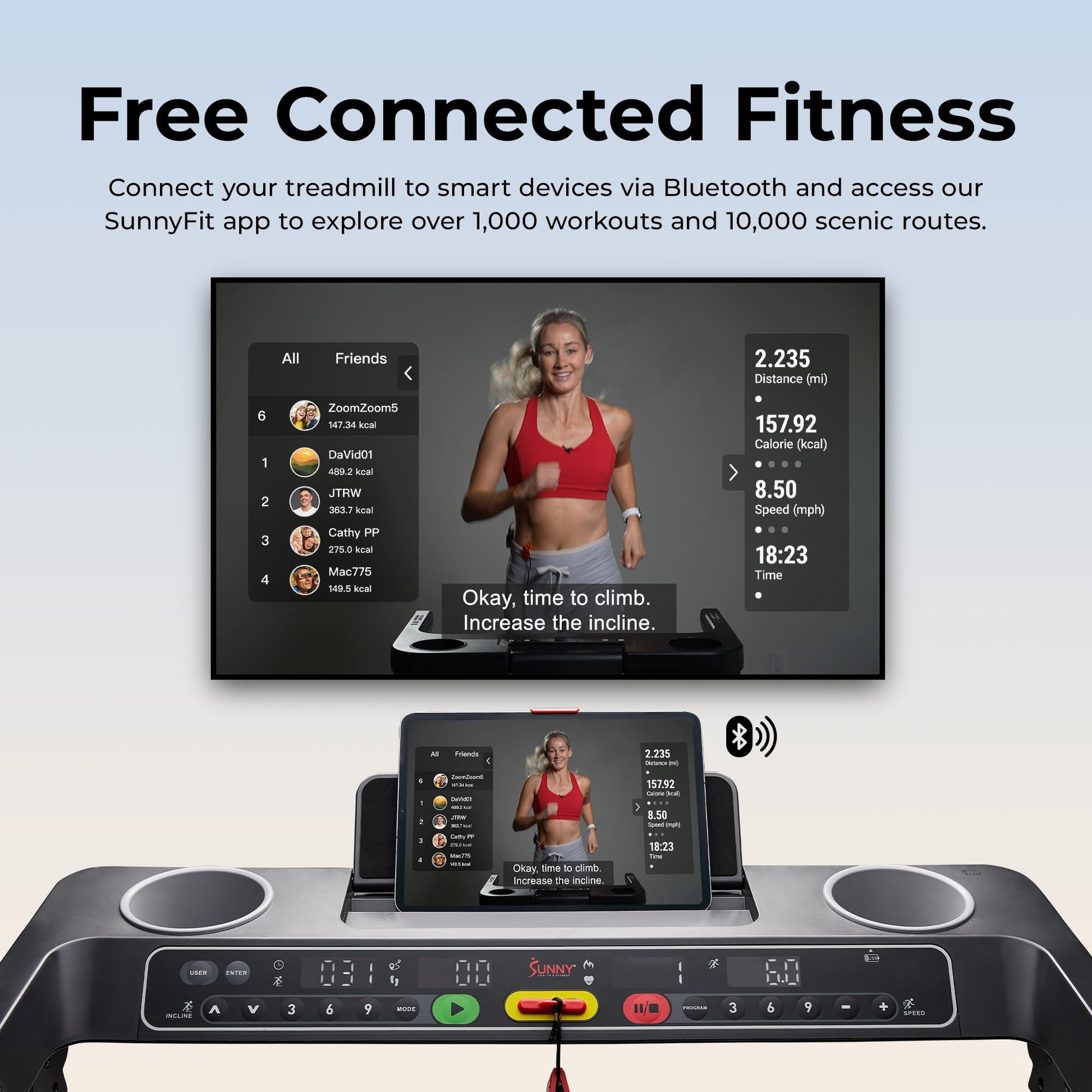 Sunny Health & Fitness Auto Incline Treadmill, Fully Assembled Walking Pad