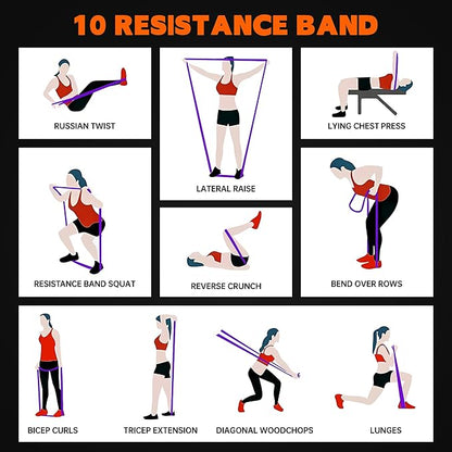 Resistance Bands for Working Out, 6 Packs Exercise Bands, Workout Bands, Pull Up Assistance Bands for Body Stretching Training Physical Therapy Muscle Training for Men & Women