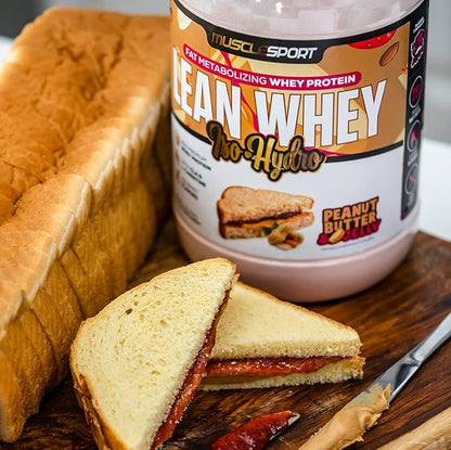 Musclesport Lean Whey Revolution?? Whey Protein Isolate with Hydrolyzed Whey - Low Calorie, Low Carb, Low Fat, Incredible Flavors - 25g Protein per Scoop (2LB, Peanut Butter & Jelly)