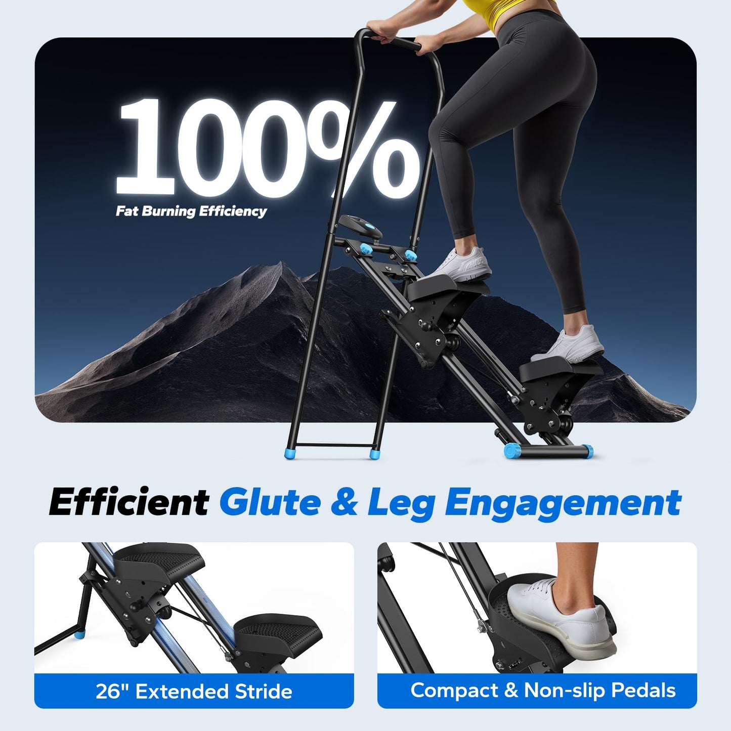 MERACH Stair Stepper with Adjustable Resistance, Foldable Stair Climber