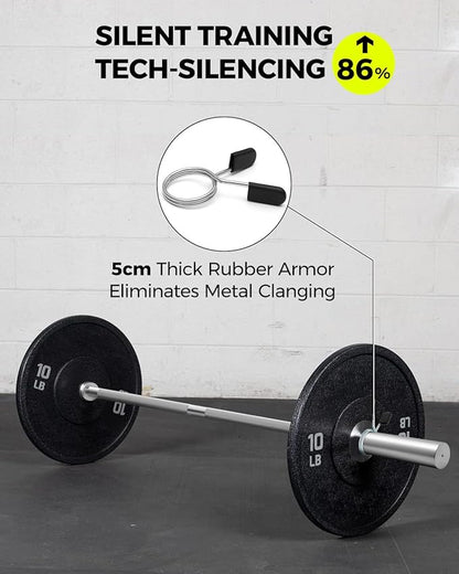 DASKING 4ft/4.9ft Barbell, 2-Inch Olympic Detachable Bar, Portable Strength Training Bar for Weightlifting, Squat, Bench Press, Home Gym, 450LBS, Includes Silent Collars