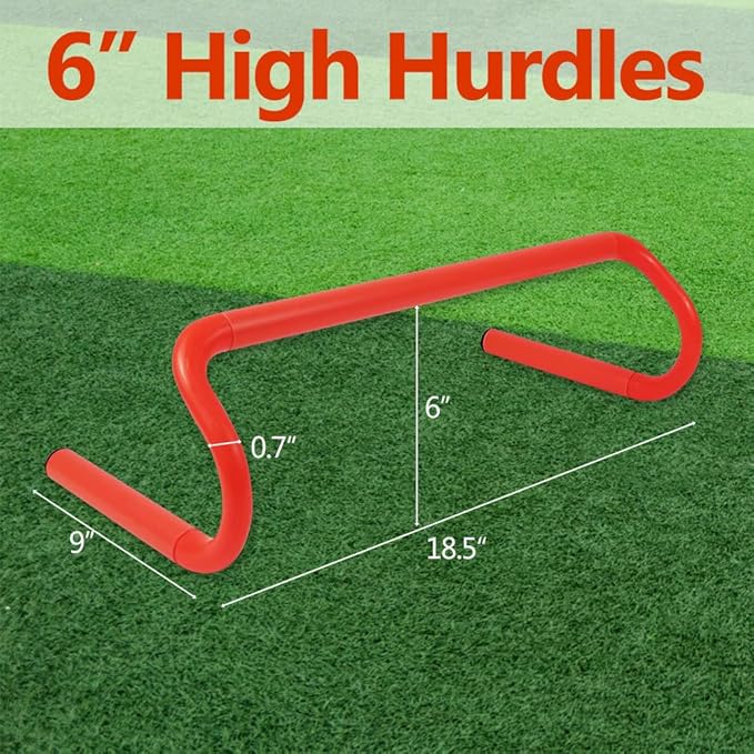 6 Pack Agility Speed Training Hurdles- 6" Detachable Agility Training Hurdles- Sports Practice Equipment for Athletes, Soccer, Basketball