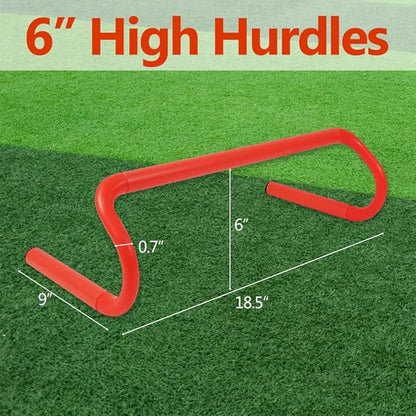 6 Pack Agility Speed Training Hurdles- 6" Detachable Agility Training Hurdles- Sports Practice Equipment for Athletes, Soccer, Basketball