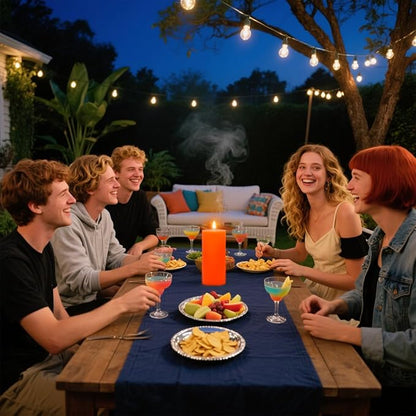 3 Packs Unscented Different Size Orange Pillar Candles, Dripless Non-Toxic 3x4, 3x6, 3x8 Inch Fall Colored Cylinder Candles for Thanksgiving, Wedding Party, Dinner Table, Power Outage, Emergency