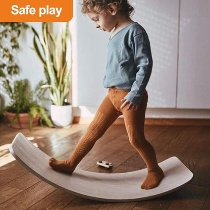 Wobble Balance Board for Toddlers, 35 Inch Rainbow Rocker Board Open Learning Exercise, Wooden Board for 3-12 Age Birthday