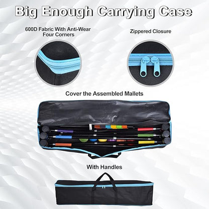 [6 Players] Premium Croquet Set 35'' for Families, Croquet Set with Carrying Bag for Yard Outdoor Lawn Backyard Games for Kids Adults All Ages