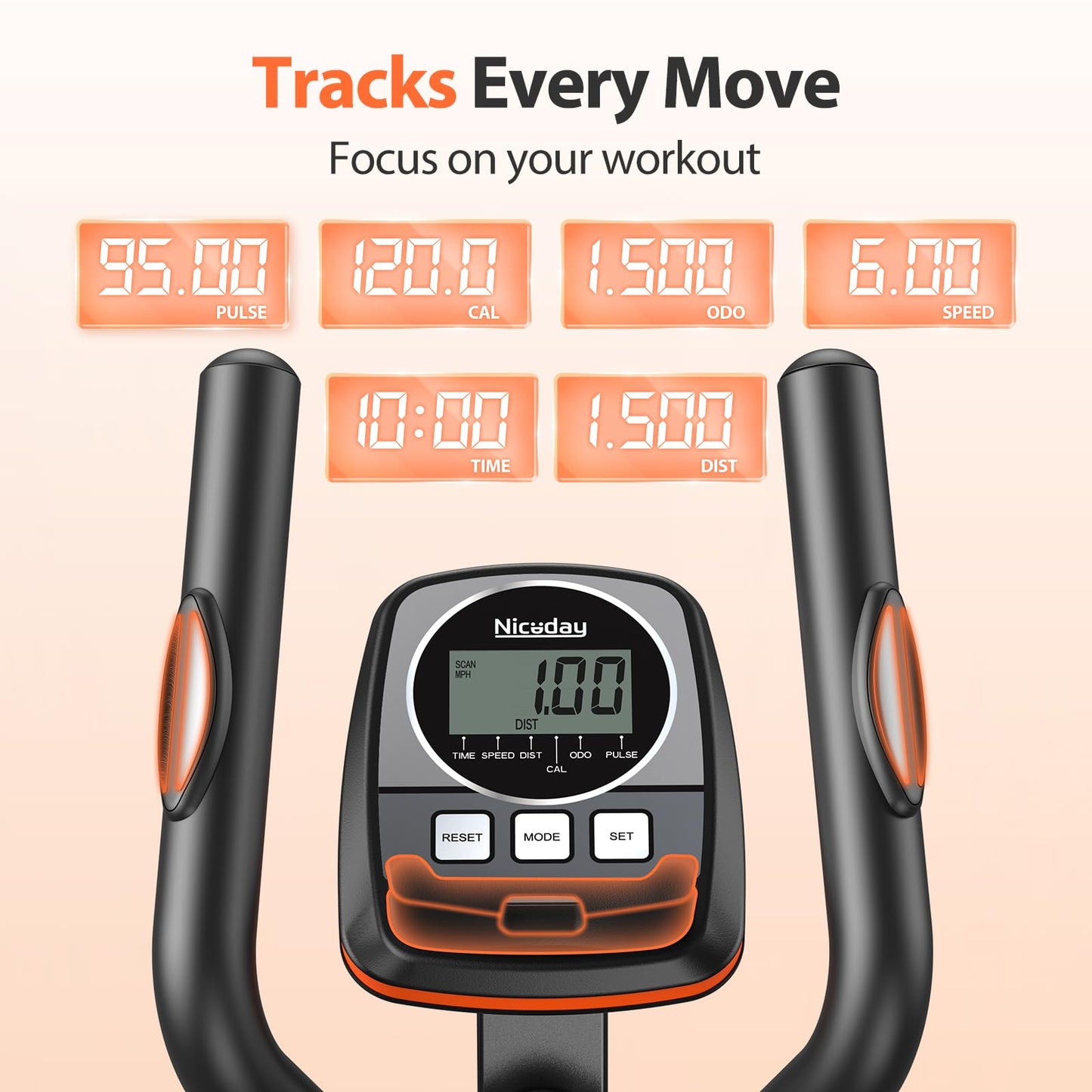 Niceday Elliptical Exercise Machine, Elliptcal Machine for Home, 15.5IN Stride Elliptical Machine