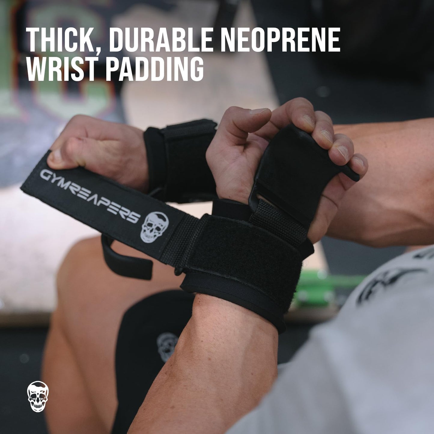 Gymreapers Weight Lifting Hooks (Pair), Heavy Duty Power Wrist Straps Hand Grip Support For