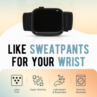 Braxley Bands - Organic Cotton Watch Bands For Women and Men, Compatible With All Apple Watch Sizes and Series - Washable, Sweat-Absorbent, Breathable Fit, Elastic Smart Watch Bands