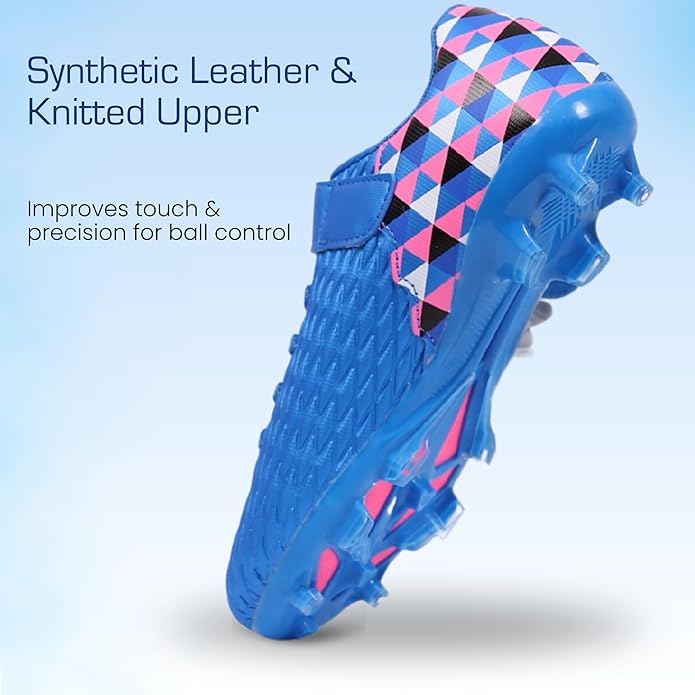 Soccer Cleats for Kids & Youth | Lightweight Football Shoes for Firm Ground | Durable Girls & Boys Soccer Cleats with Non-Slip Sole | Comfortable Soccer Boots | Unisex Size 11-6